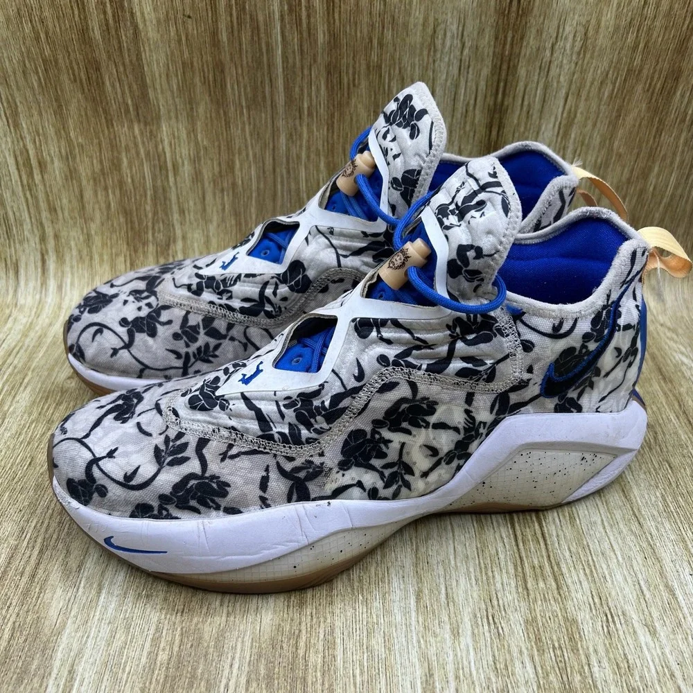 Nike LeBron Soldier 14 Sisterhood Men's 12 White Blue Floral Sneakers CK6024-004